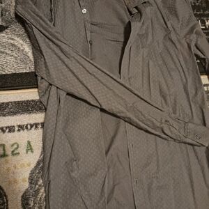 Marc Anthony Dark Gray Casual Button Down Shirt